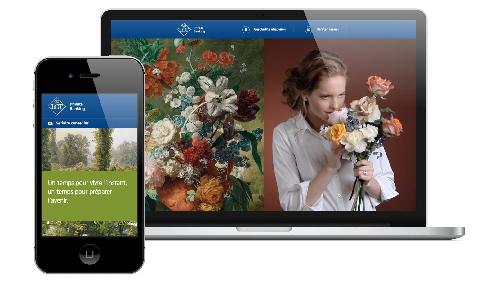 Screenshots of the LGT Jump Start website on different devices showcasing the responsive design
